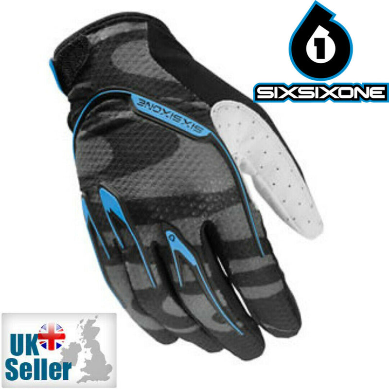SixSixOne Recon Gloves Mountain Bike MTB DH Black/Cyan XL Glove - Last Years Gear Store