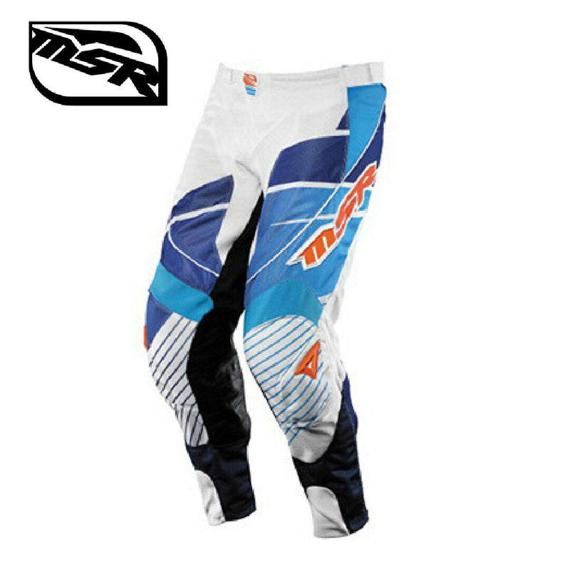 MSR Motocross Pants MAX AIR White/Blue 30" Waist Enduro Off Road Pants Trousers - Last Years Gear Store